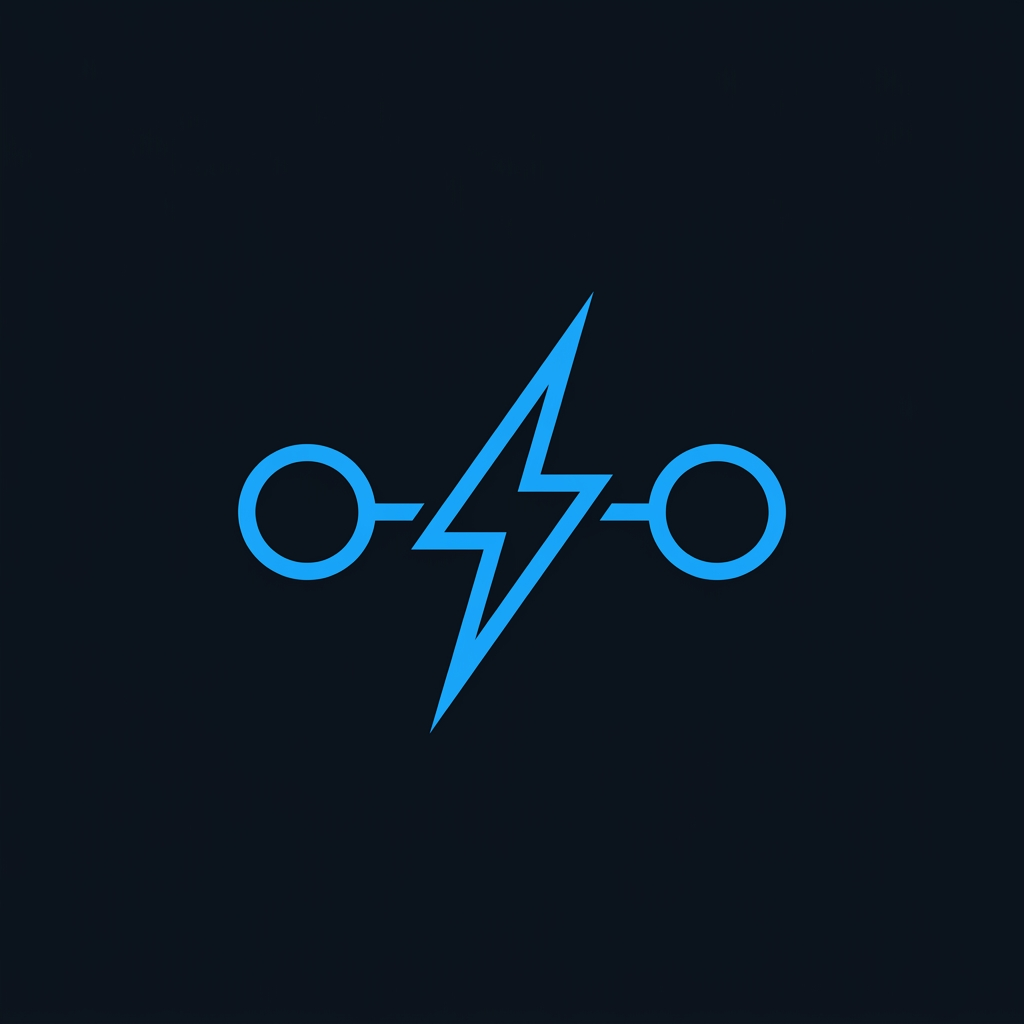 Disco-Bus logo — blue spark between two nodes